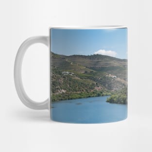 Point of view shot of terraced vineyards in Douro Valley Mug